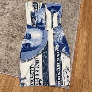 Stylish Blue and White Mini Dress